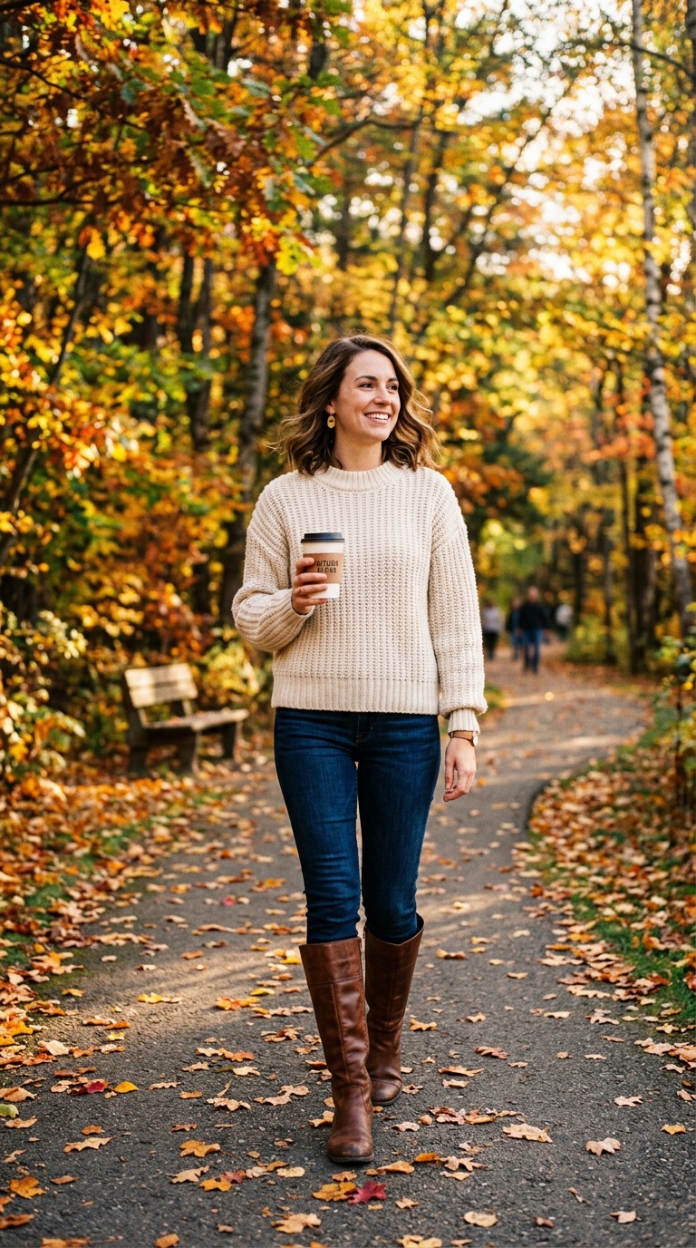 Woman on an autumn walk
